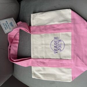 Trader Joe’s Pink & Cream Canvas Tote Bag